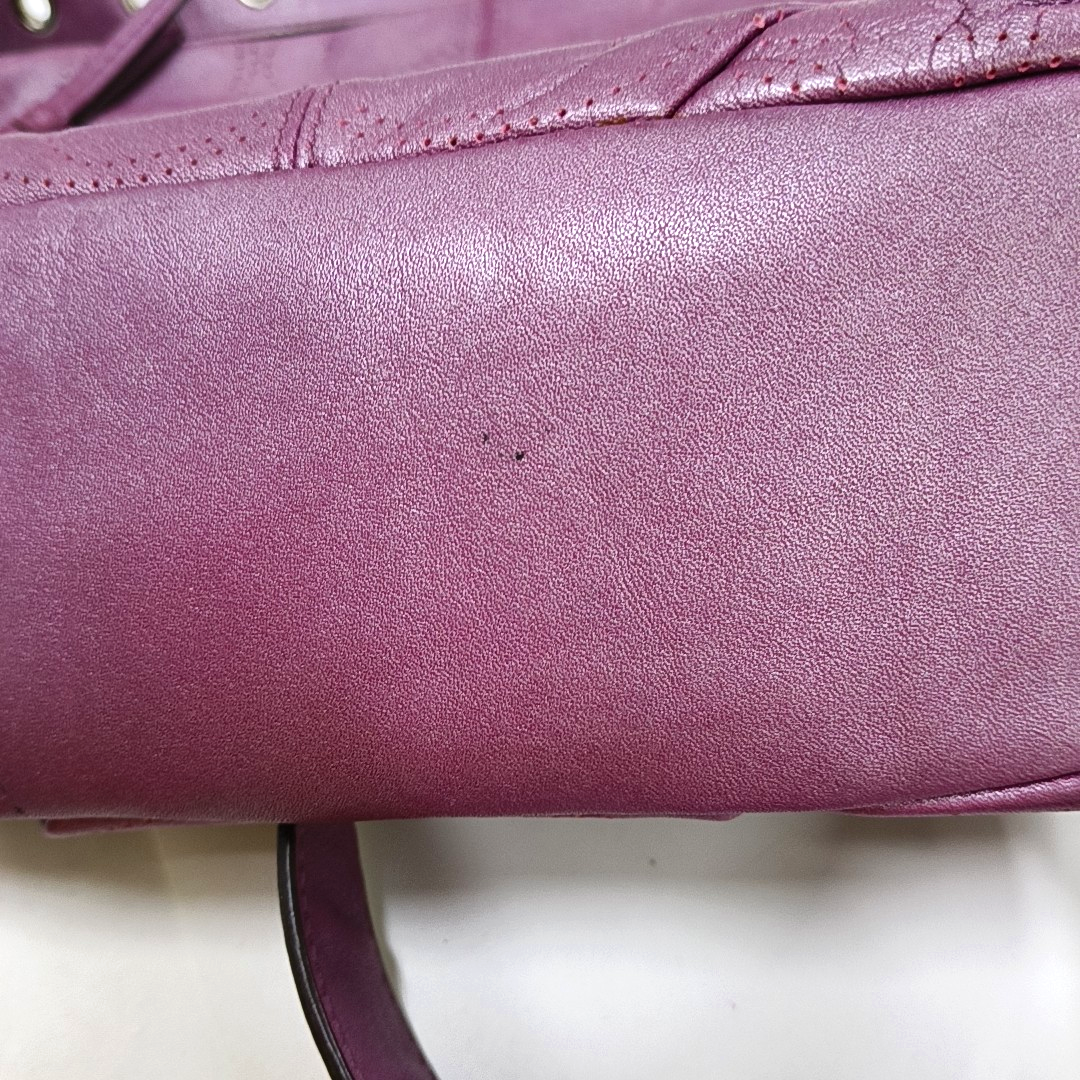 COACH Fuchsia Leather Cut-Out Sling Bag Silver Hardware Removable shoulder strap-(SKU)-928562151