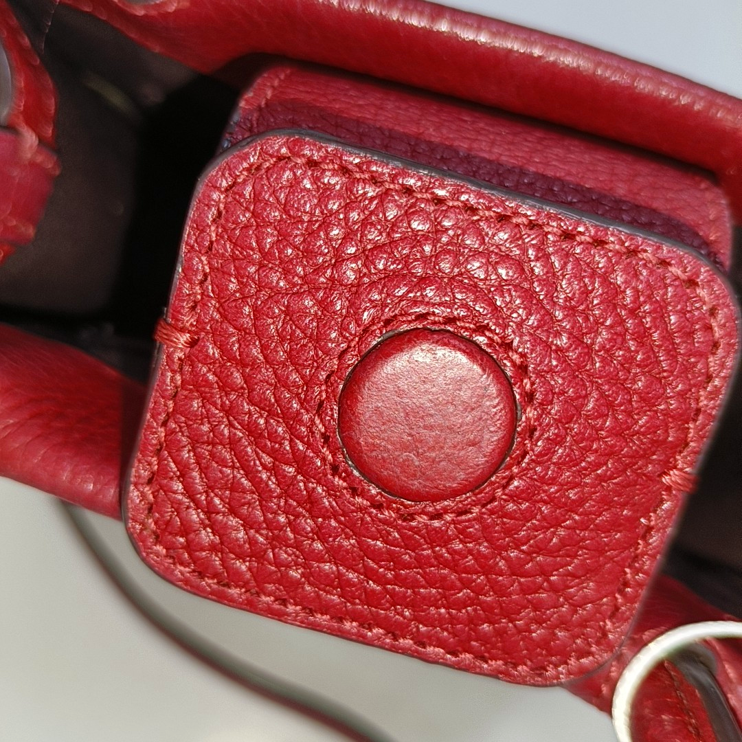 COACH Tote bag Red Leather Carriage Single Shoulder Bag Crossbody Tote Bag Golden hardware Removable shoulder strap-(SKU)-14064903