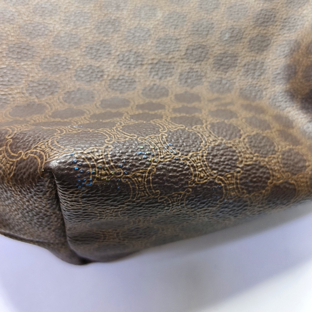 CELINE Brown Coated Canvas Triumph Clutch Golden hardware-(SKU)-950486947