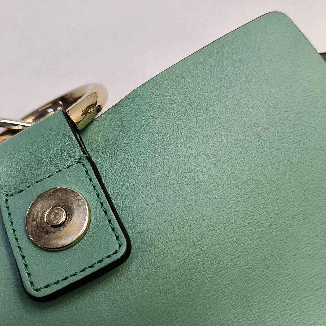 Chloé Faye Small size Green Cowhide Ring Shoulder Bag Golden hardware-(SKU)-953561461