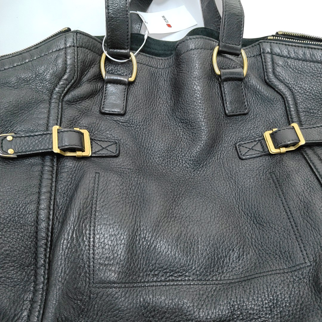 YSL DOWNTOWN CABASBlack Leather Single Shoulder Bag-(SKU)-939374057