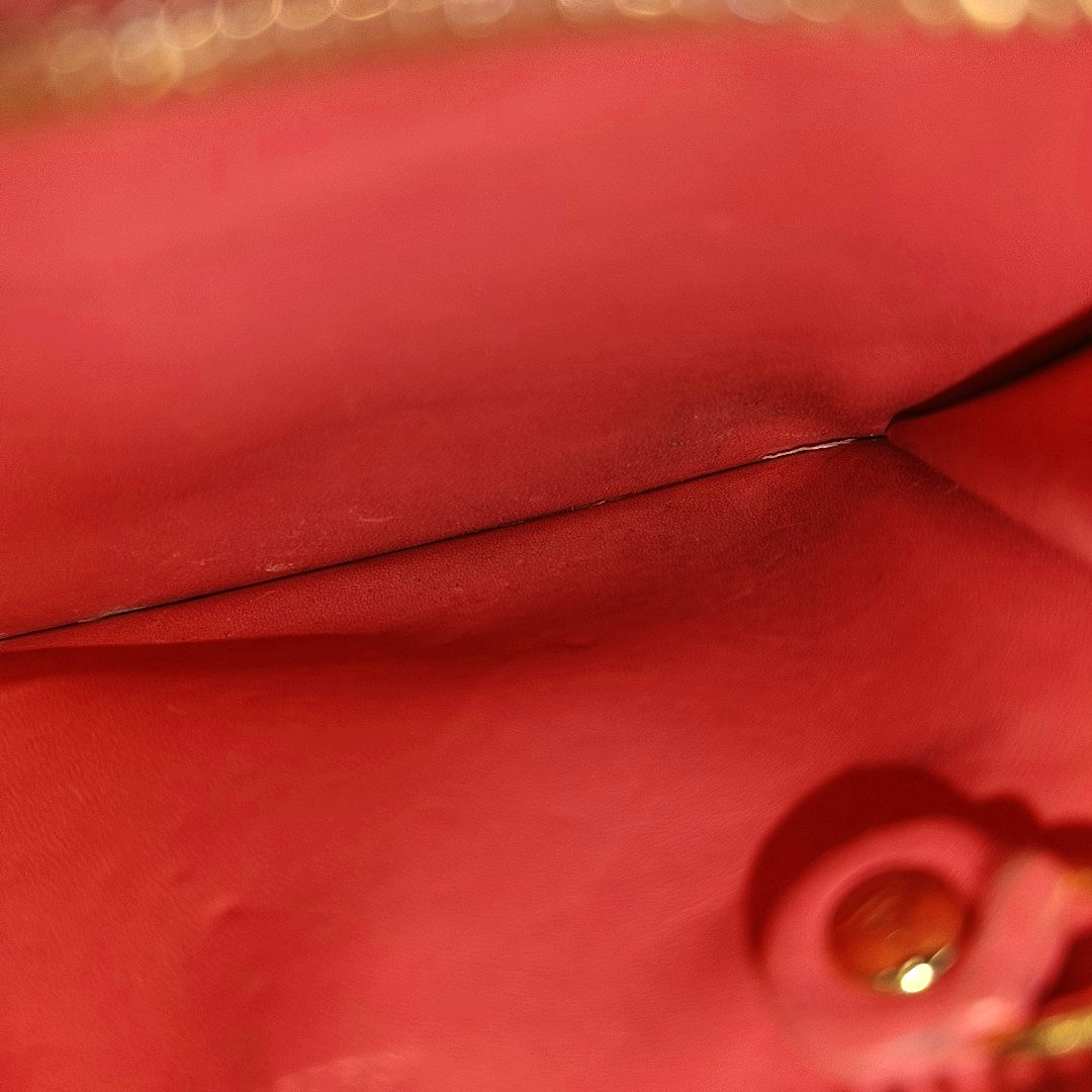 LOUIS VUITTON Orange patent leather old floral embossed wallet Golden hardware-(SKU)-957410293