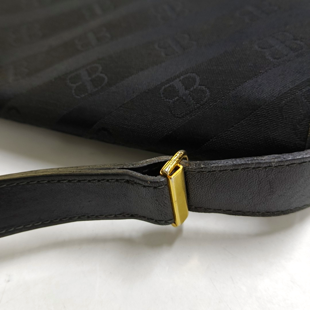 BALENCIAGA Black Fabric Crossbody Shoulder Bag Golden hardware-(SKU)-950543963