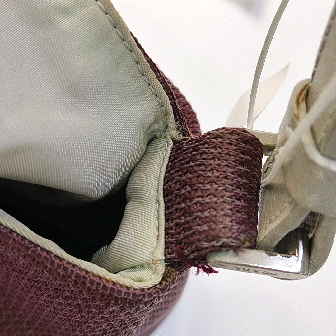 PRADA Purple Fabric Single Shoulder Bag Silver Hardware Removable shoulder strap-(SKU)-950006519