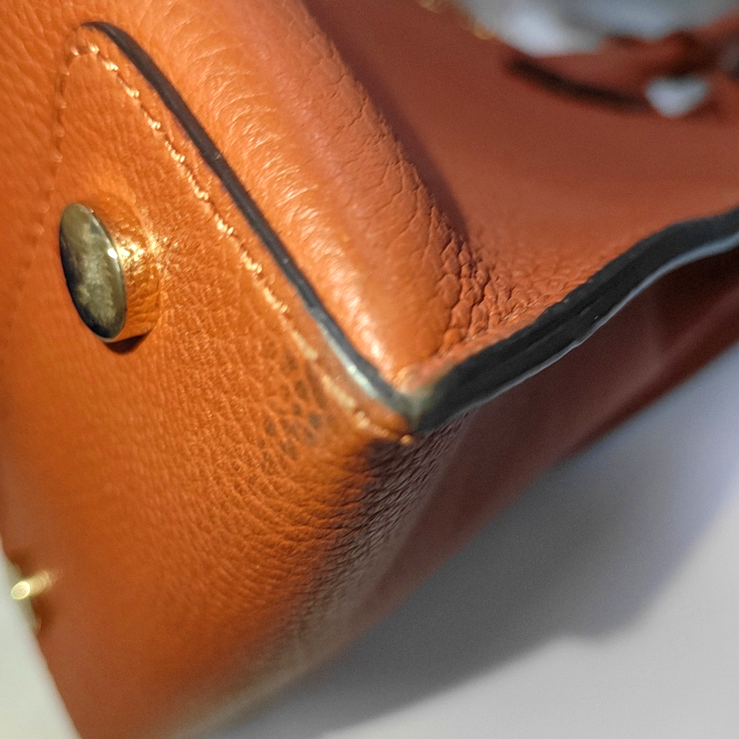MICHAEL KORS Mercer Large size Orange Cowhide Single Shoulder Bag Crossbody Tote Golden hardware Removable shoulder strap-(SKU)-929074479