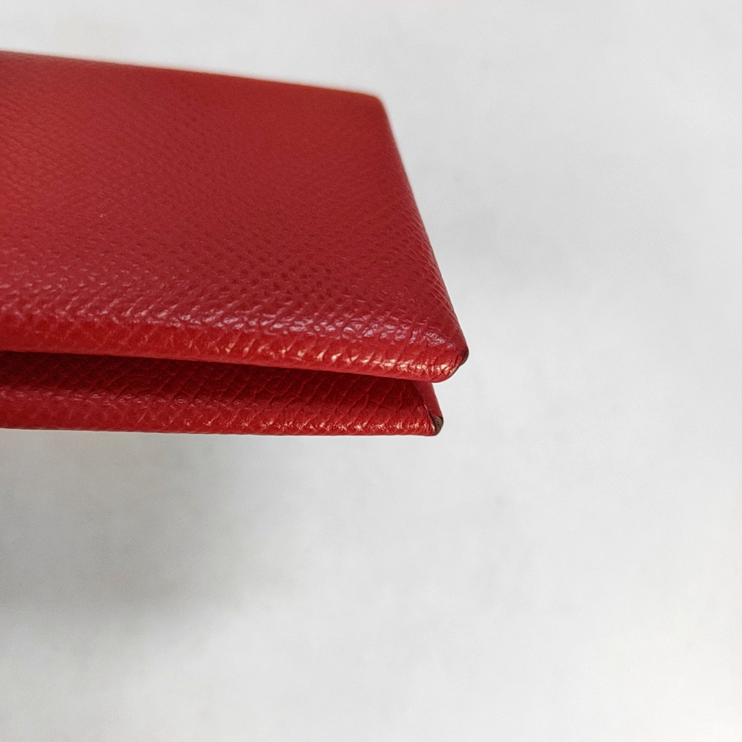 HERMÈS Calvi True redEpsom牛皮卡包 Silver Hardware Tstamp-(SKU)-949332528