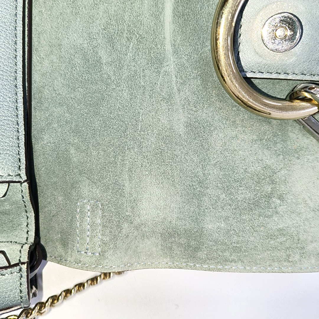 Chloé Faye Medium size Green Cowhide Leather Shoulder Bag Tote Golden hardware Removable shoulder strap-(SKU)-941110973