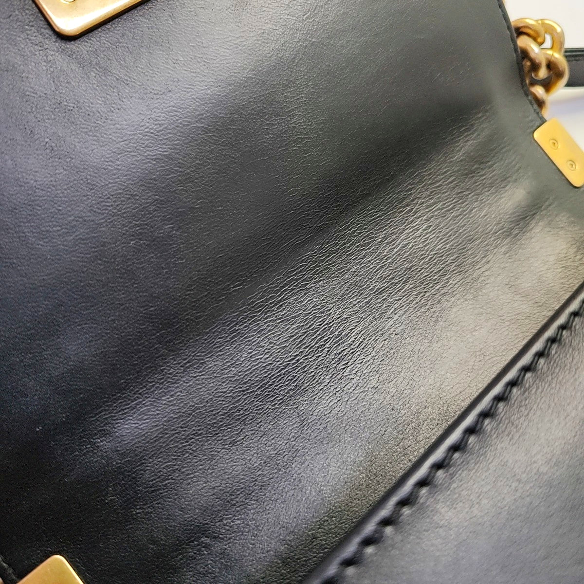 CHANEL BOY CHANEL Small Size Black Calfskin Quilted Diagonal Bag, Shoulder Bag with Detachable Strap, Golden Hardware, 23 Clasps-(SKU)-968888803