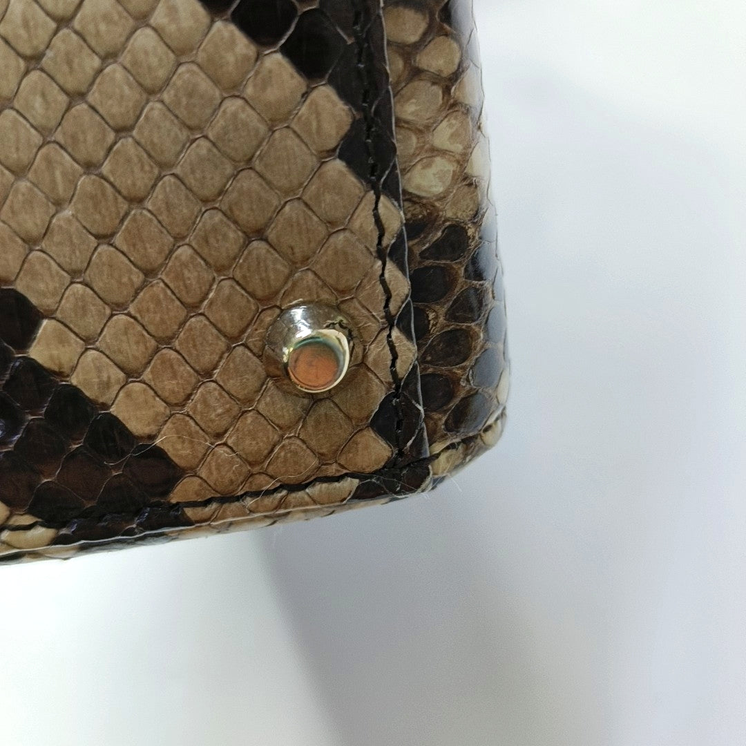 DIOR Lady Dior Mini Rose Gold Snake Skin Diana Bag Shoulder Bag Tote Bag Crossbody Bag Golden Hardware Removable Strap-(SKU)-968868076