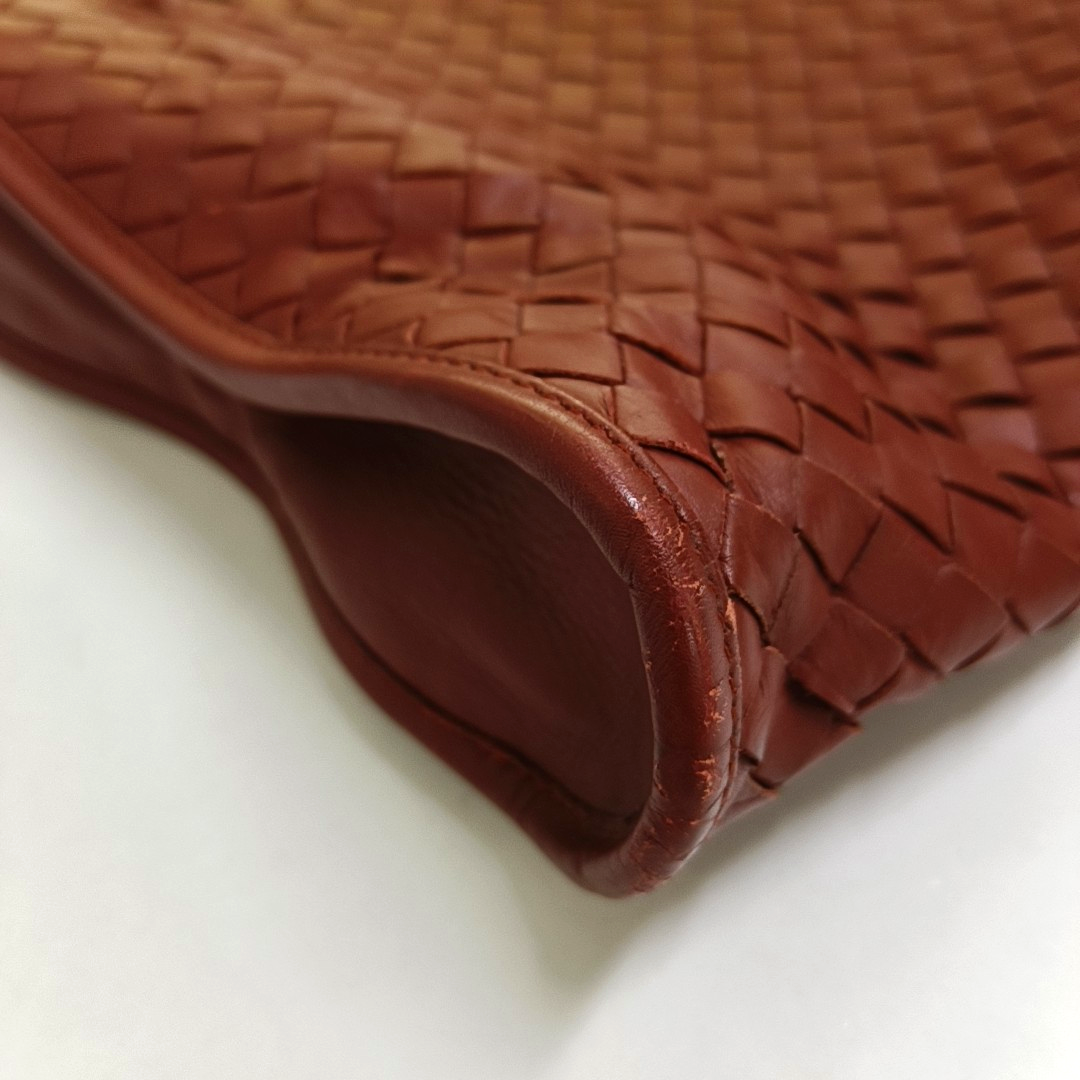 BOTTEGA VENETA Red Cowhide Tote Bag Black hardware-(SKU)-946395662