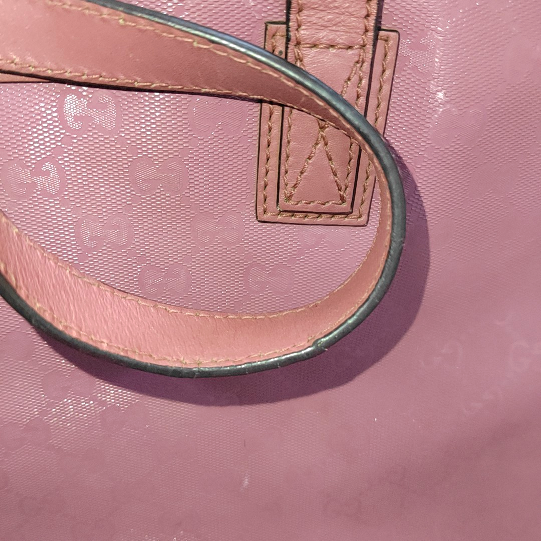 GUCCI GG Imprime Pink Coated Canvas Monogram Single Shoulder Bag Golden hardware-(SKU)-953705541