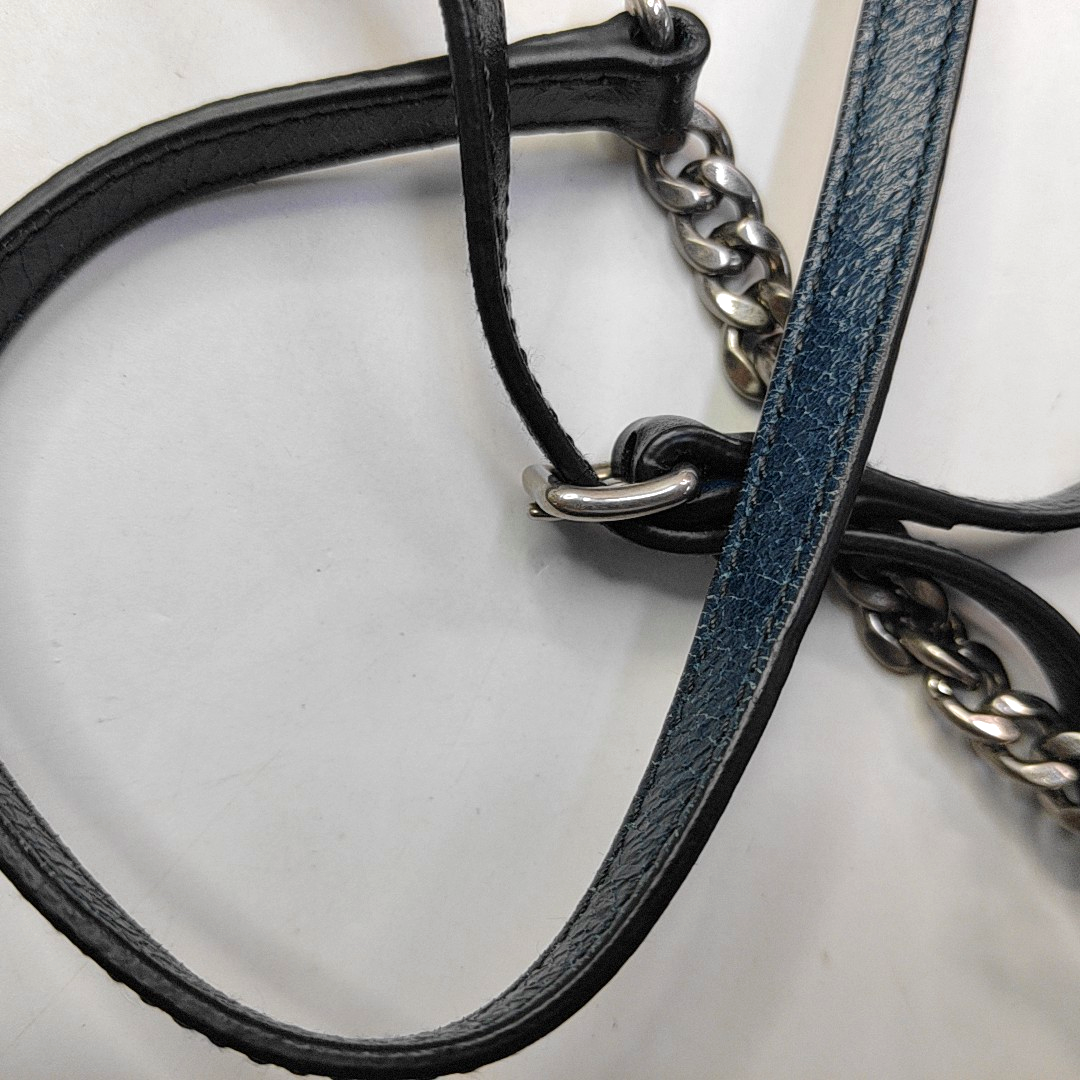 Miu Miu Dark Blue Cowhide Quilted Single Shoulder Bag Crossbody Bag Silver Hardware Removable shoulder strap-(SKU)-945298168