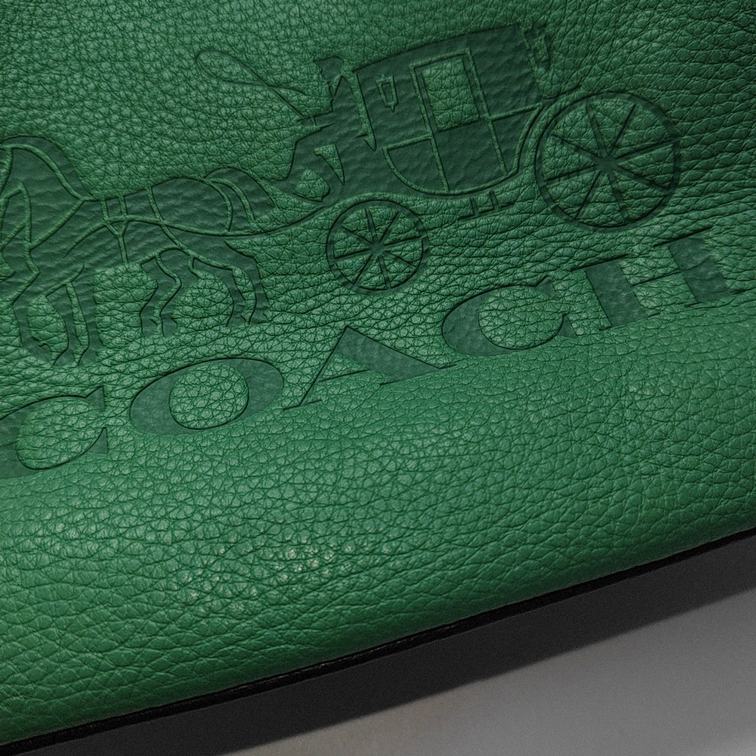 COACH Camera Bag Green Leather Printed Carriage Crossbody Shoulder Bag Handbag Silver Hardware Removable shoulder strap-(SKU)-935012014