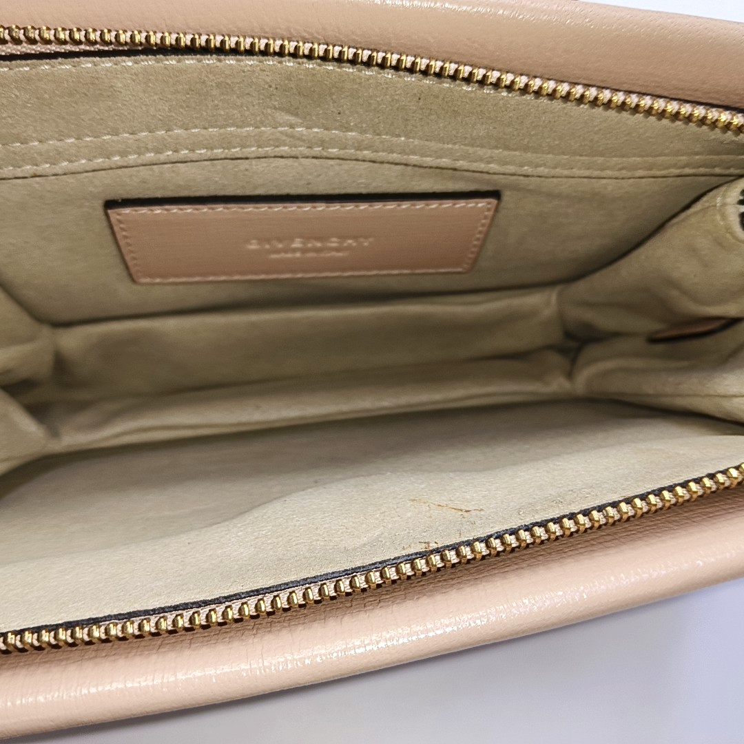 GIVENCHY Light Pink Leather Sling Bag Single Shoulder Bag Golden hardware Removable shoulder strap-(SKU)-944292326