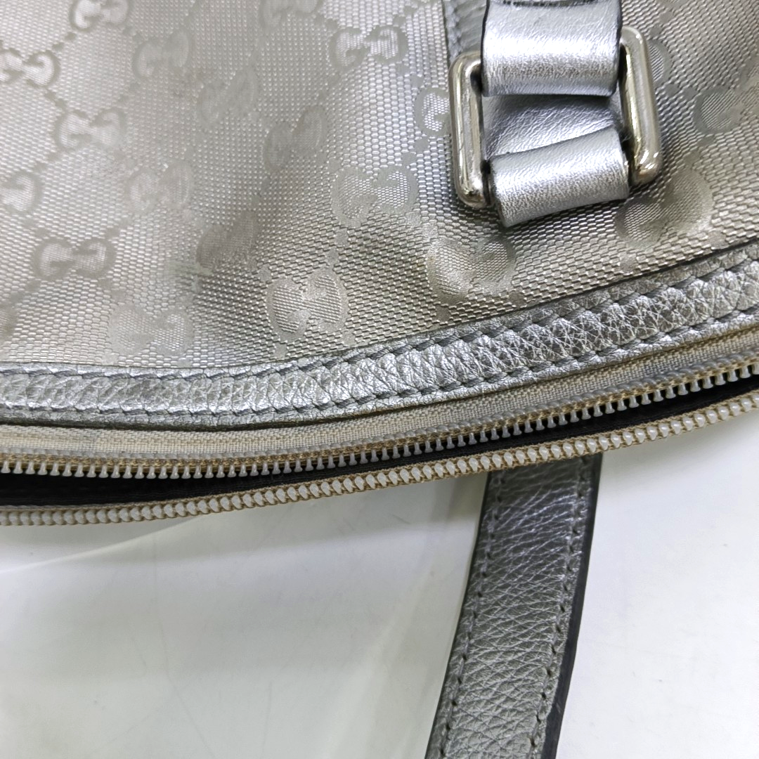 GUCCI Guccissima Silver Coated Canvas Monogram Handbag Silver Hardware-(SKU)-951869728