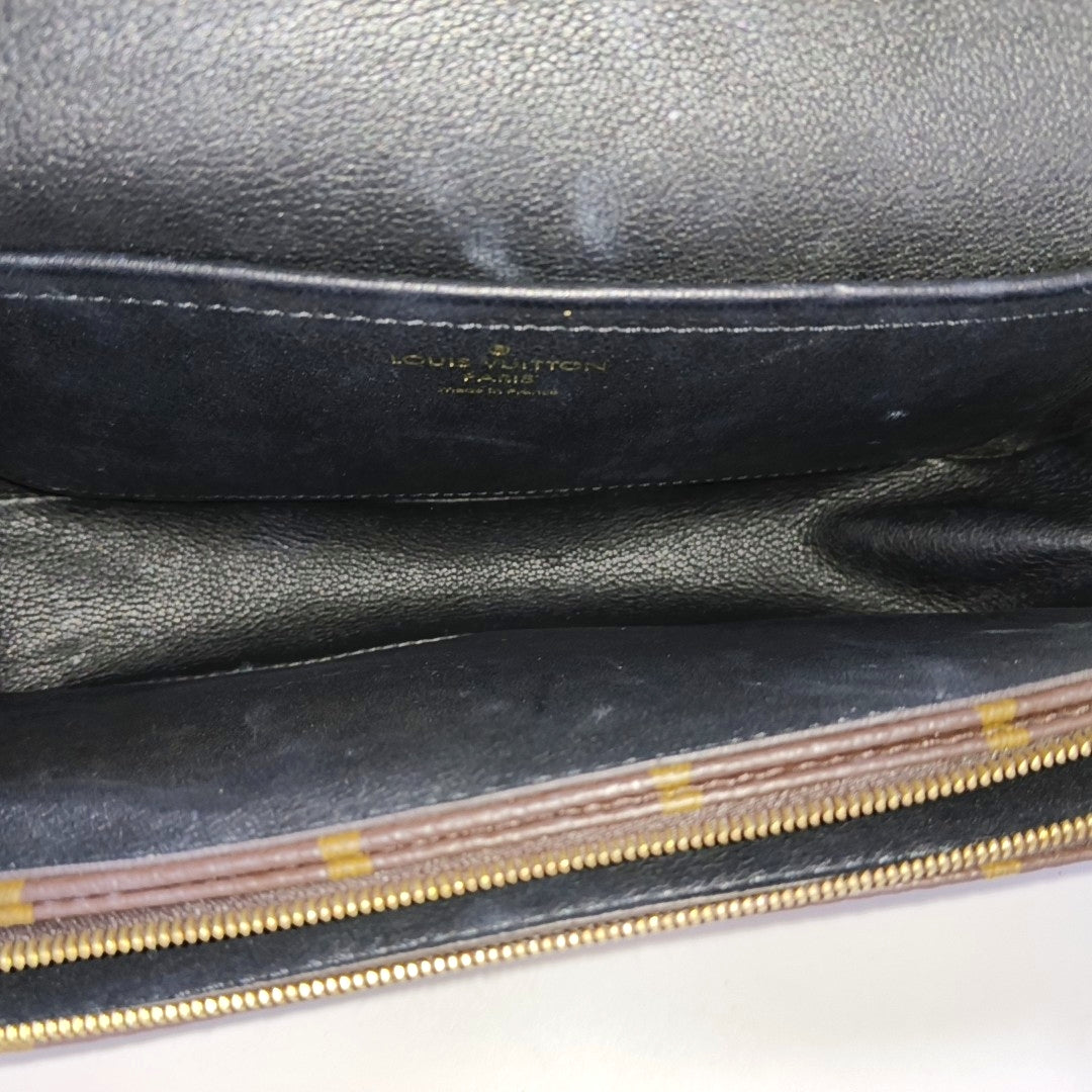 LOUIS VUITTON MARCEAU Brown Coated Canvas Monogram Single Shoulder Bag Crossbody Bag Gold Hardware-(SKU)-966233231