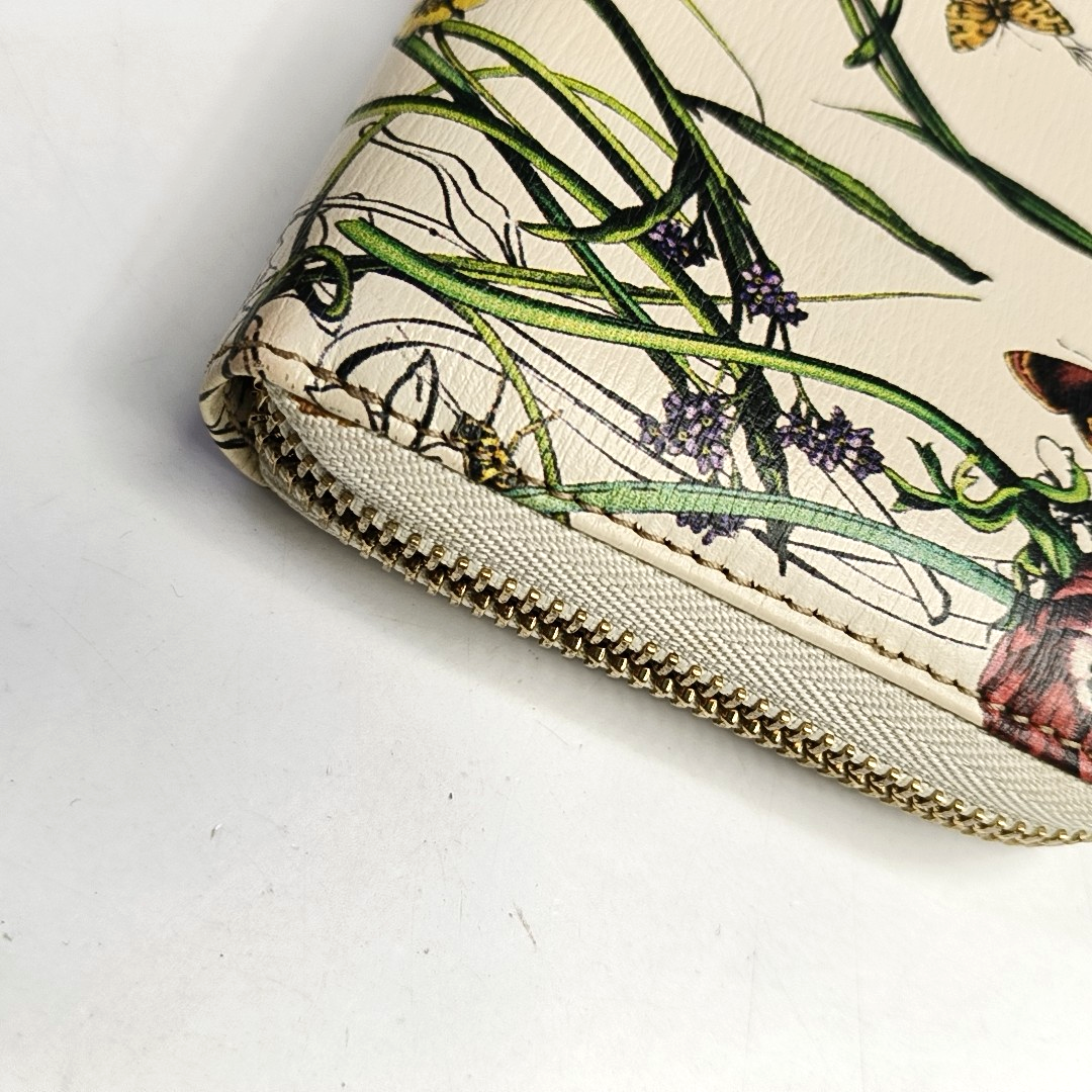GUCCI Beige Cowhide Printed Wallet Golden hardware-(SKU)-955892936