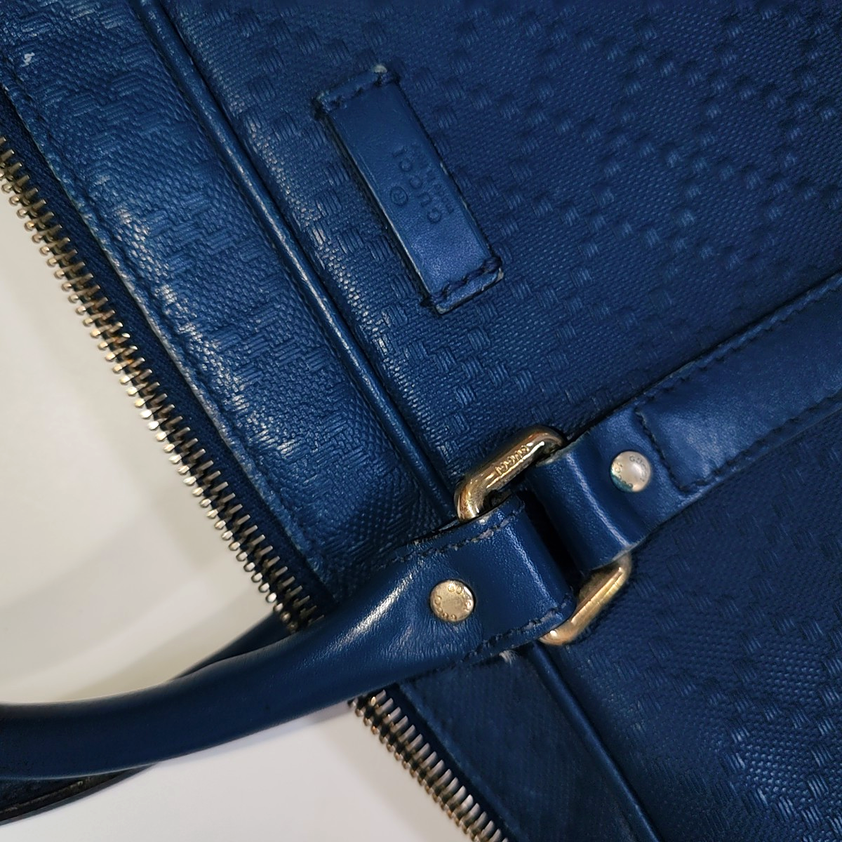 GUCCI Blue cowhide single shoulder bag Golden hardware Removable shoulder strap-(SKU)-941163649