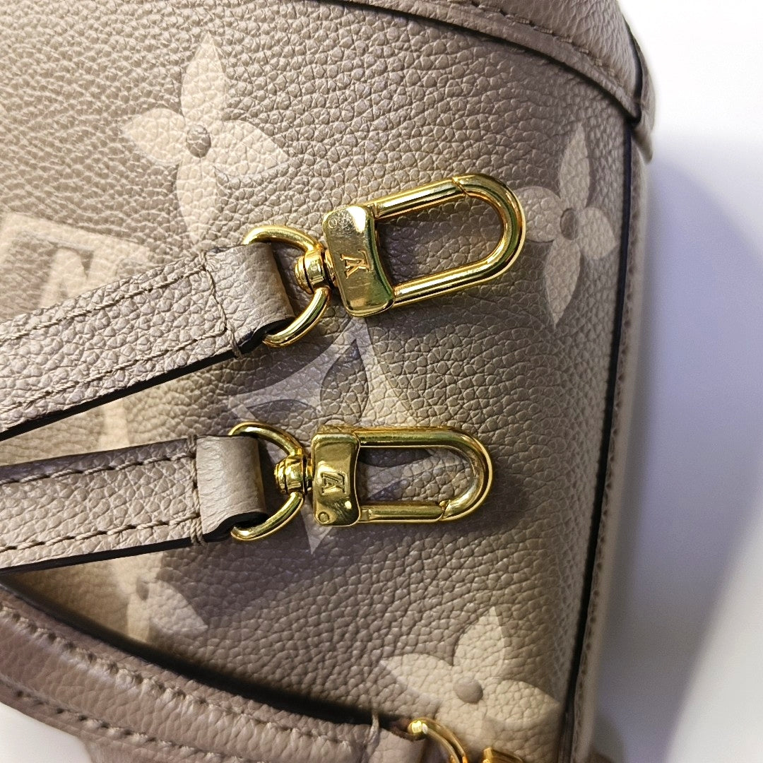 LOUIS VUITTON NOÉ Nano Grey Leather Monogram Water Ripple Bucket Bag Single Shoulder Bag Crossbody Bag with Detachable Strap-(SKU)-969624255