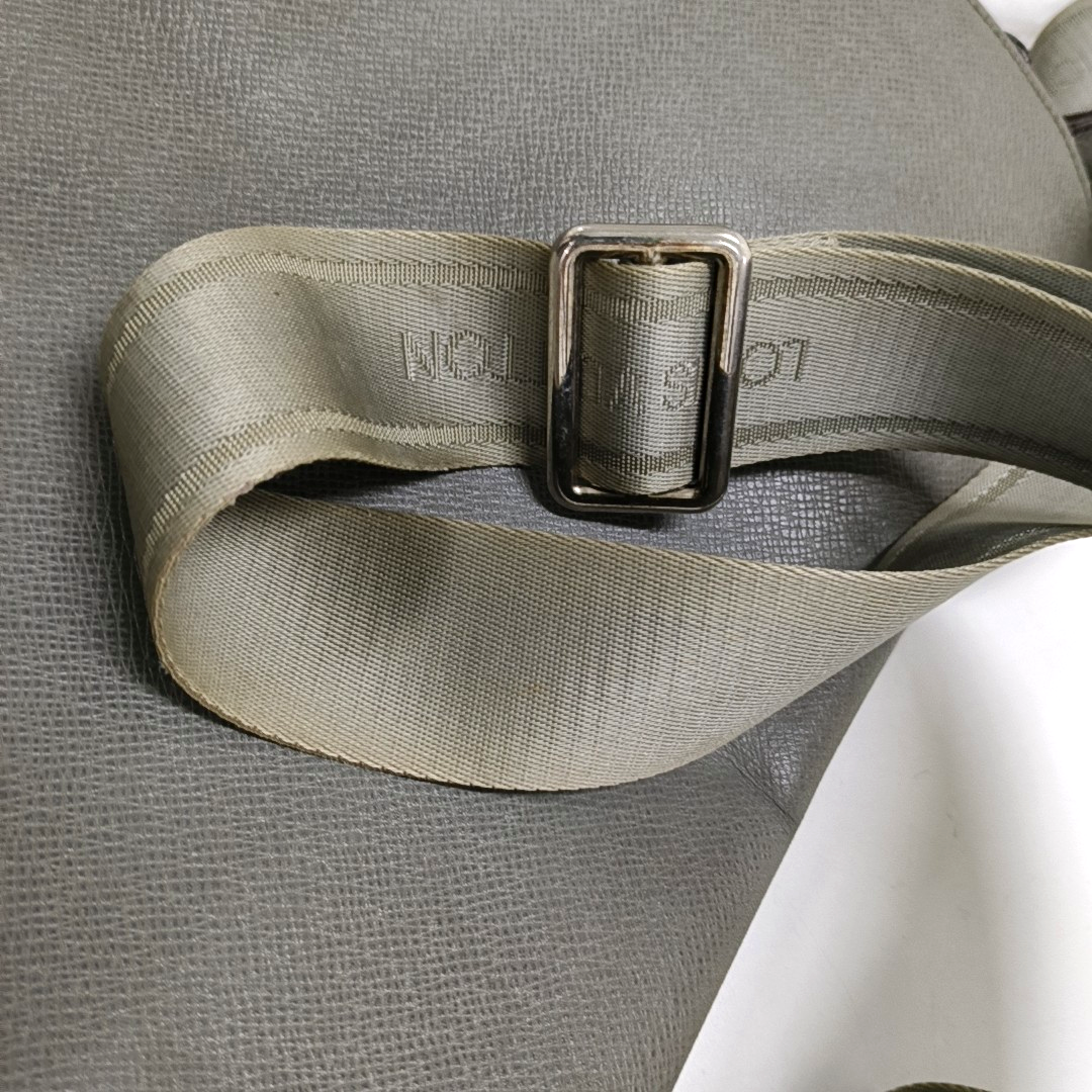 LOUIS VUITTON ROMAN Gray Cowhide Crossbody Single Shoulder Bag Silver Hardware-(SKU)-958340787