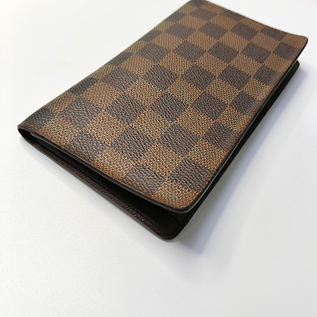 LOUIS VUITTON BRAZZA Brown Coated Canvas Checkered Wallet-(SKU)-956603355