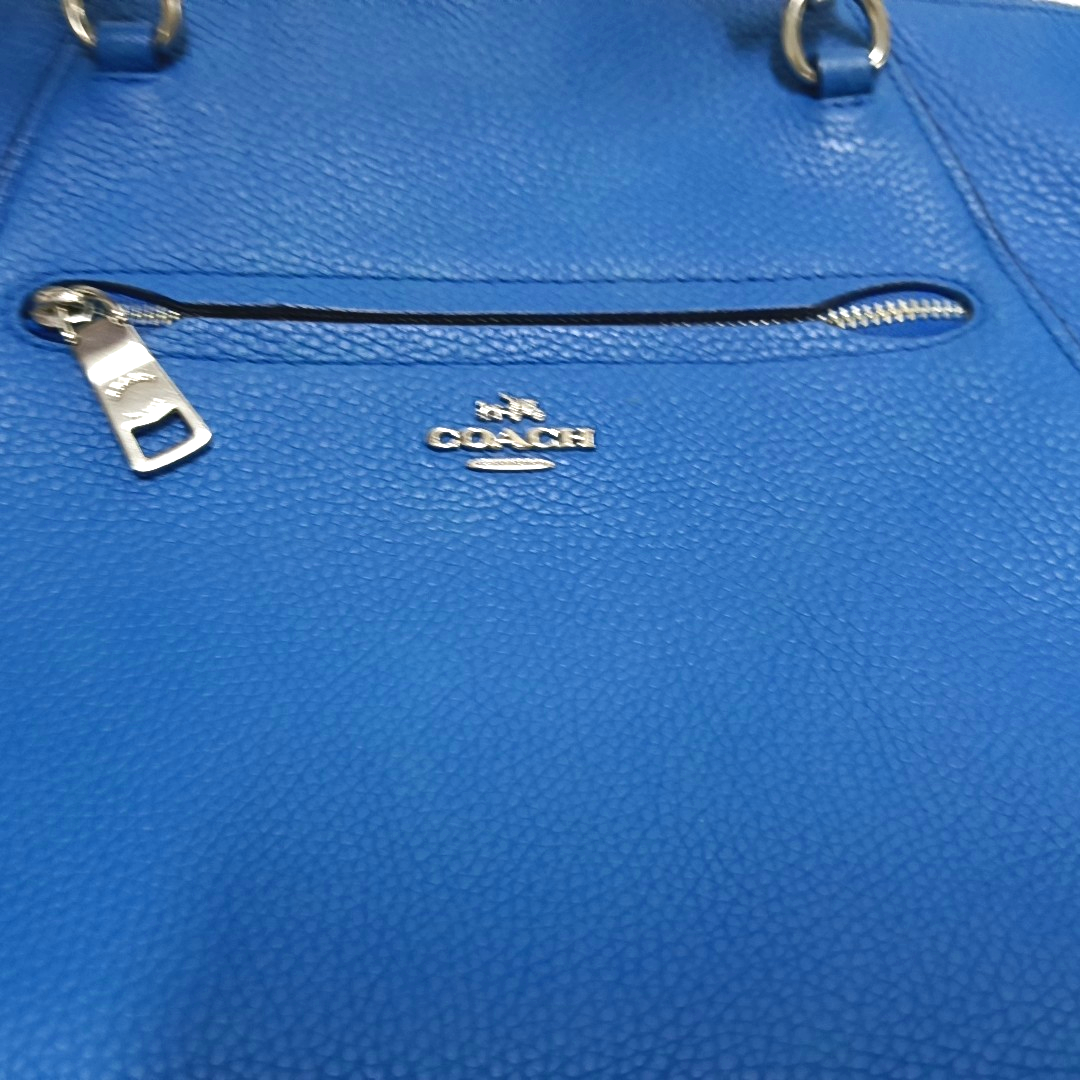 COACH ELISE Blue cowhide crossbody, handbag, shoulder bag Golden hardware Removable shoulder strap-(SKU)-941220883