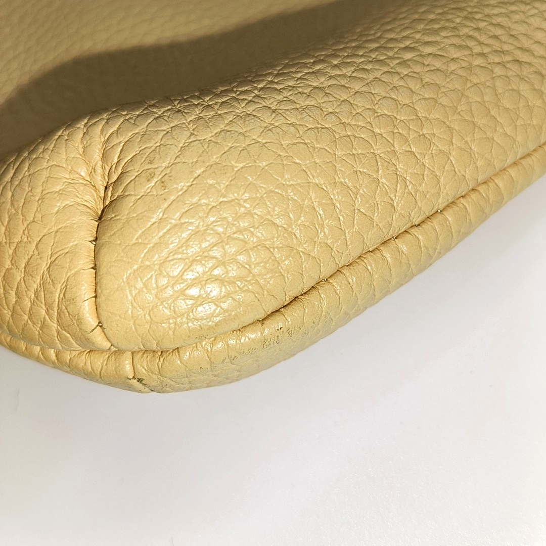 EMPORIO ARMANI Khaki Calf Leather Crossbody Shoulder Bag Golden hardware Removable shoulder strap-(SKU)-933628444