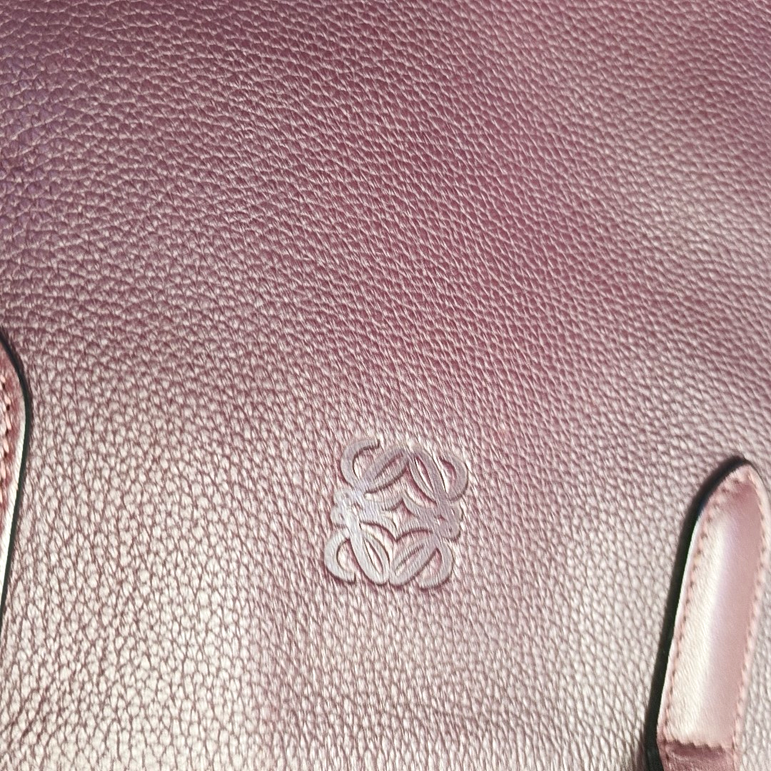 LOEWE Toledo Burgundy Cowhide Tote Handbag Silver Hardware-(SKU)-952969299