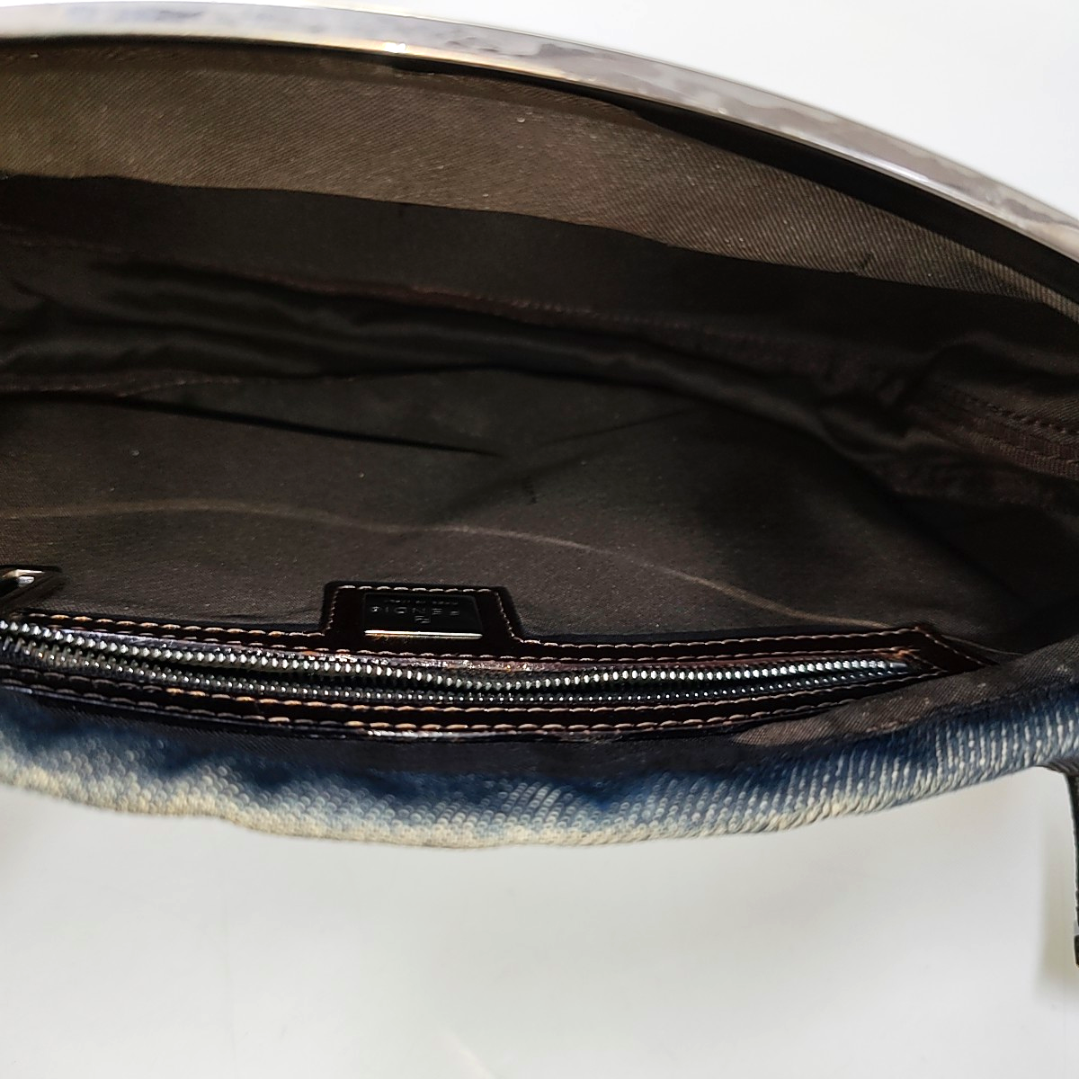 FENDI Dark blue denim single shoulder bag crossbody Silver Hardware-(SKU)-944960324