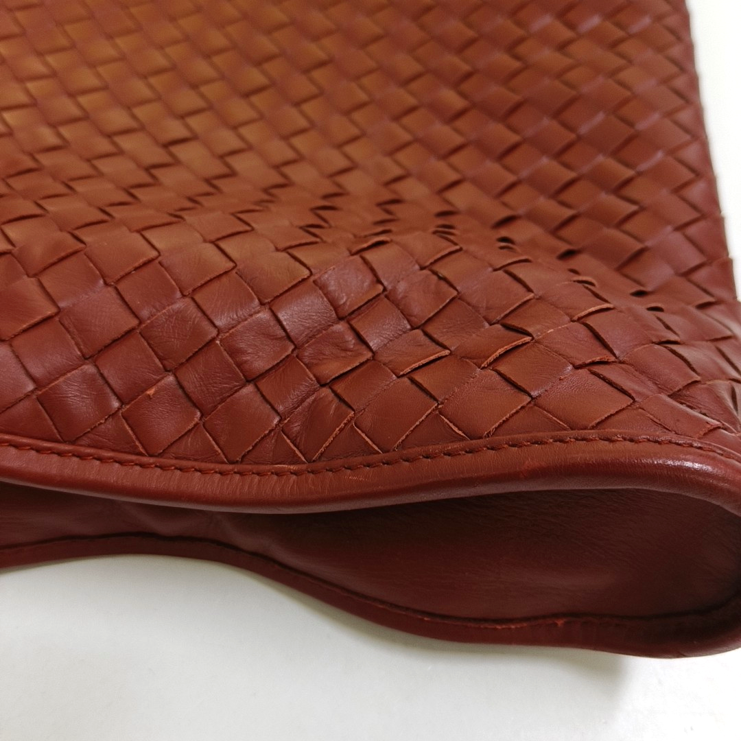 BOTTEGA VENETA Red Cowhide Tote Bag Black hardware-(SKU)-946395662
