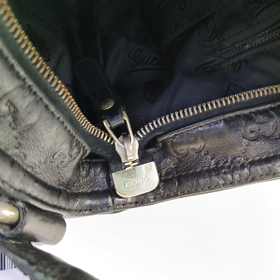 GUCCI GG Imprime Black Cowhide Monogrammed Quilted Crossbody Shoulder Bag Golden hardware-(SKU)-960401347