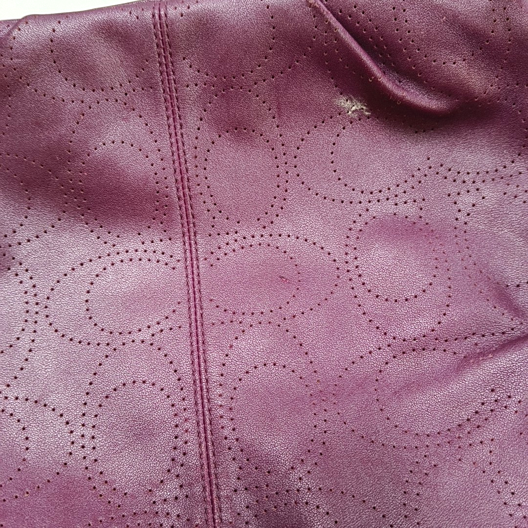 COACH Fuchsia Leather Cut-Out Sling Bag Silver Hardware Removable shoulder strap-(SKU)-928562151