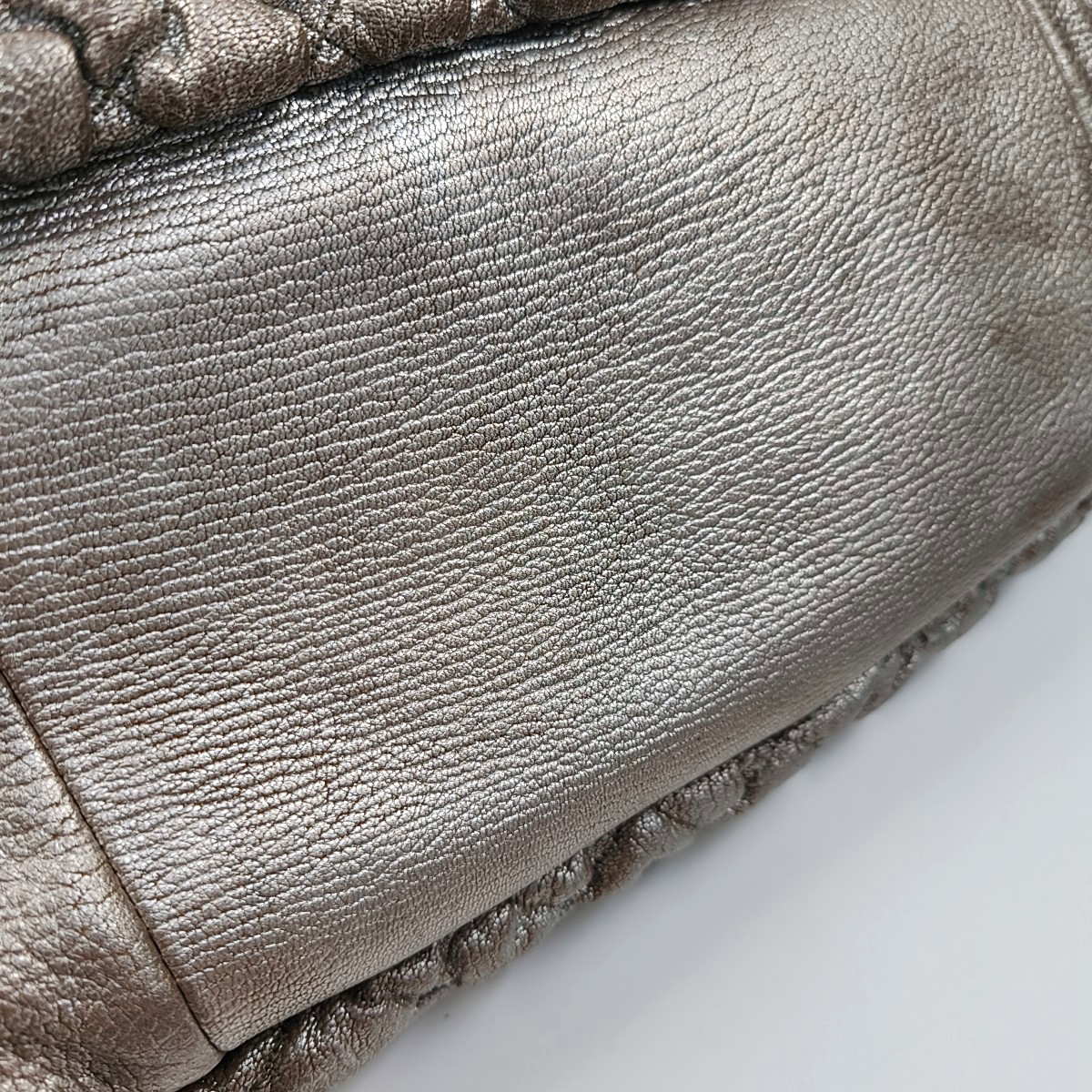 Alexander McQUEEN Silver Leather Quilted Single Shoulder Bag Tote Bag Silver Hardware-(SKU)-14444557