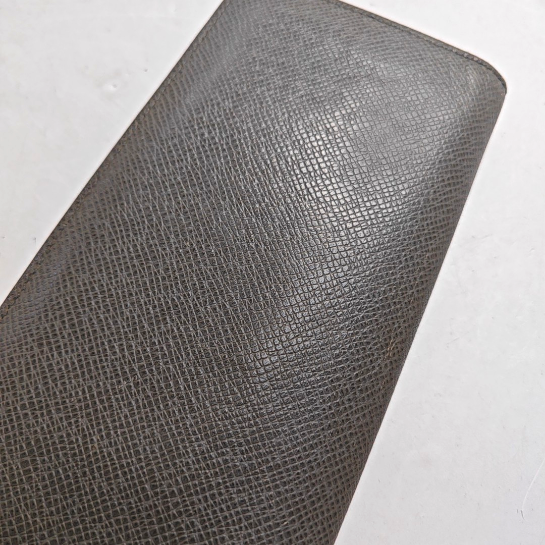 LOUIS VUITTON BRAZZA Gray Cowhide Wallet Silver Hardware-(SKU)-948585985