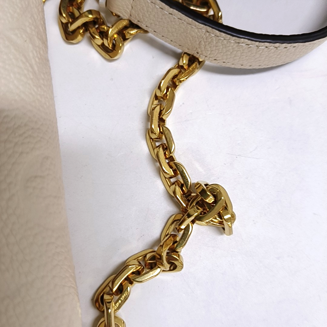 LOUIS VUITTON MARCEAU White Calfskin Monogram Embossed Single Shoulder Bag Crossbody Bag Gold Hardware-(SKU)-962428775