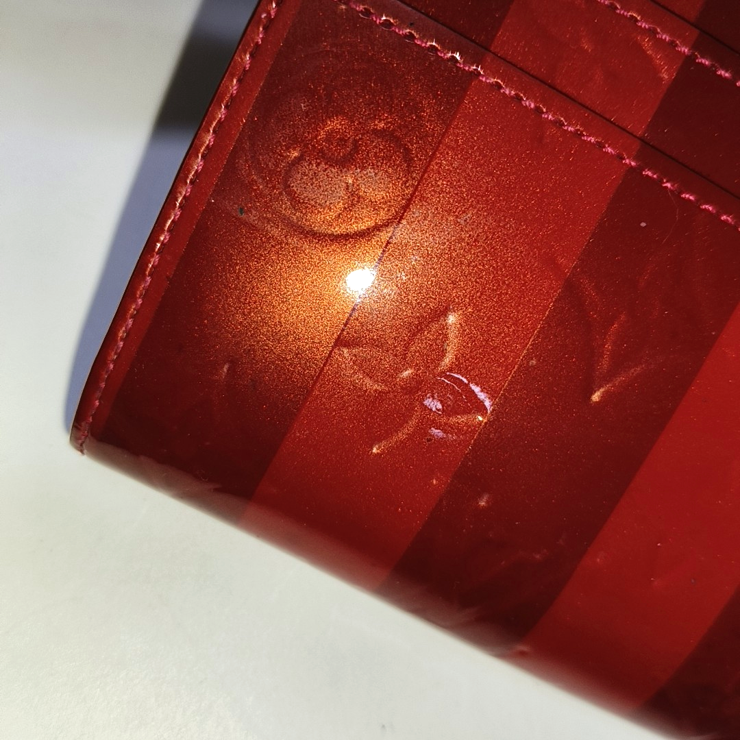 LOUIS VUITTON PORTE MONNAIE Multicolor Patent Leather Monogram Embossed Wallet Golden hardware-(SKU)-938255426