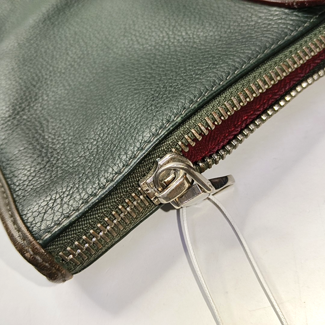 LOEWE Toledo Dark Green Leather Handbag Silver Hardware-(SKU)-954572249