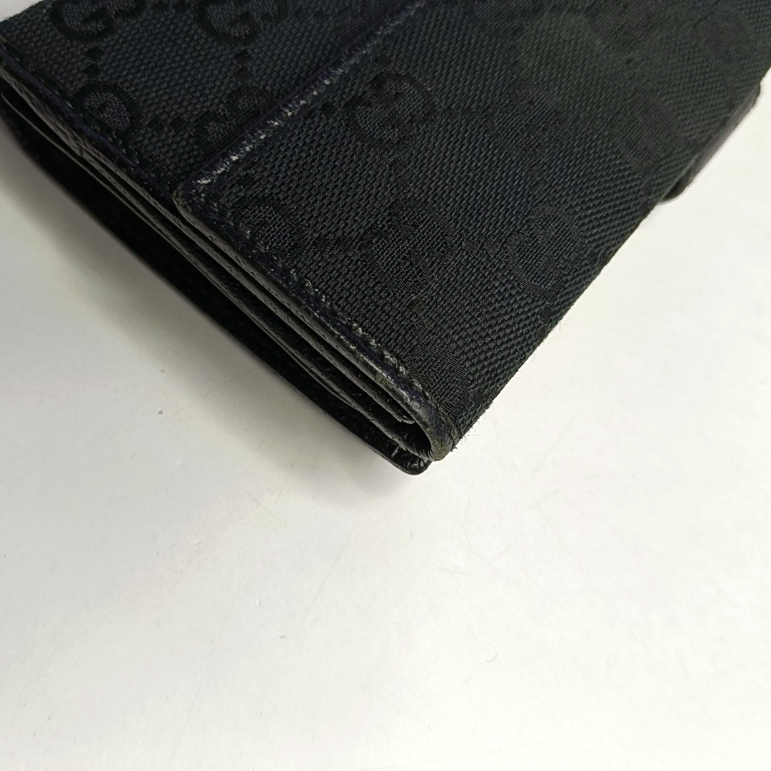 GUCCI Black Canvas Vintage Wallet Golden hardware-(SKU)-958453110