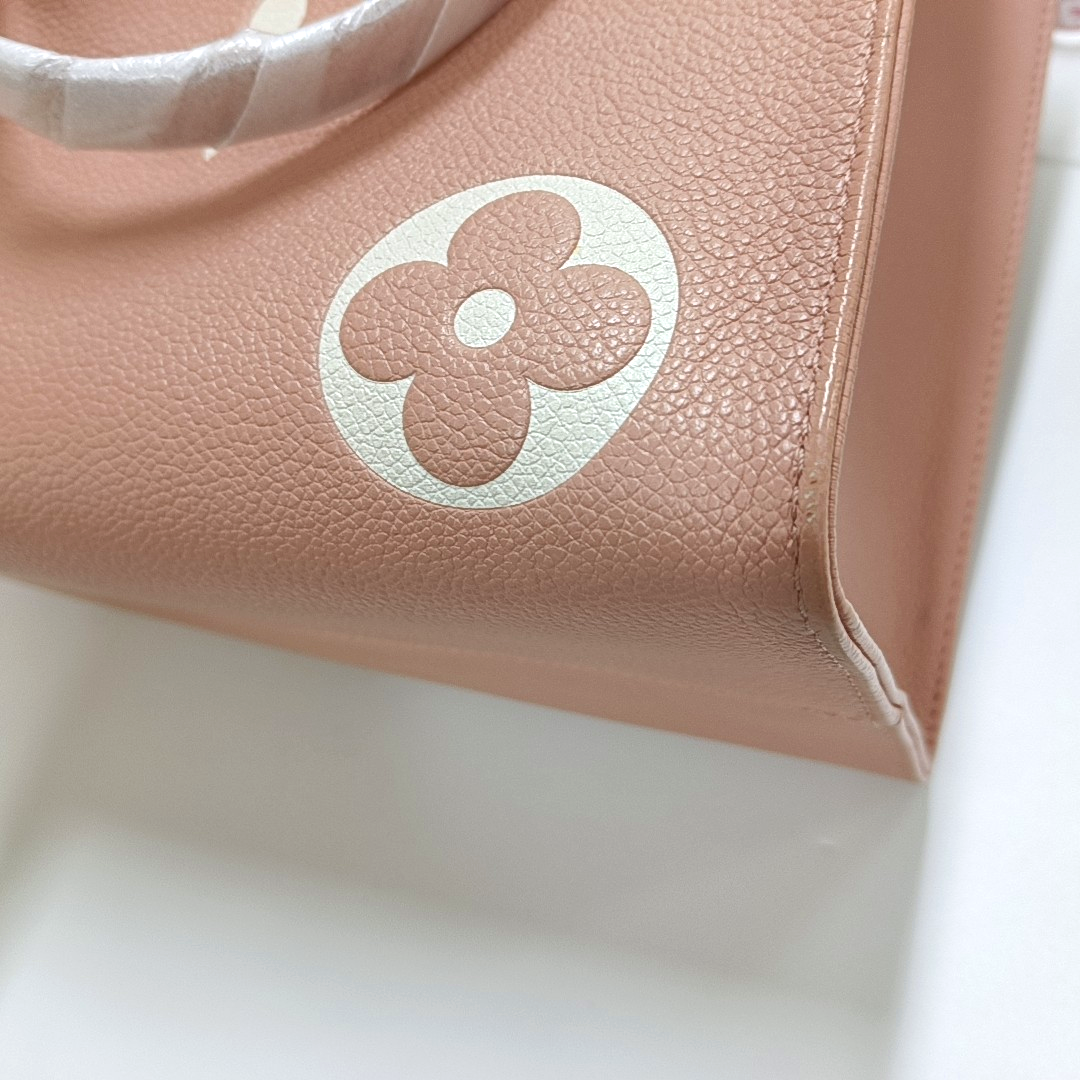 LOUIS VUITTON ONTHEGO Medium Pink Calfskin Monogram Jungle Bag Crossbody Shoulder Bag with Golden Hardware-(SKU)-964570845