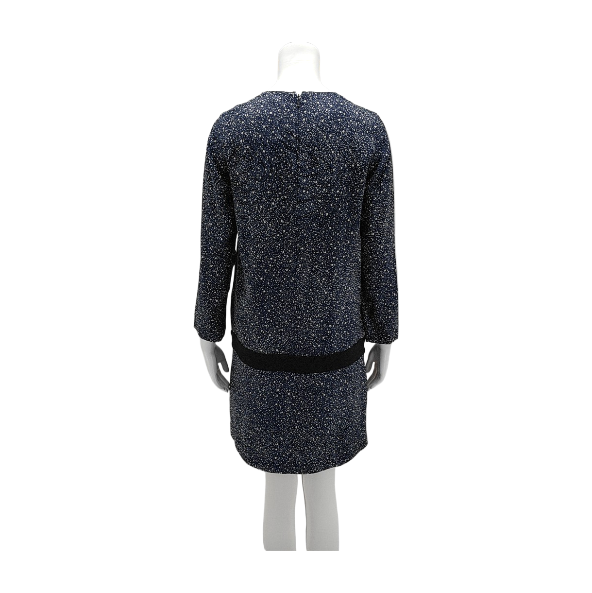 Chloé Scode Spring Autumn Dark Blue Mulberry Silk Women's Long Sleeve Long Dress-(SKU)-936572052
