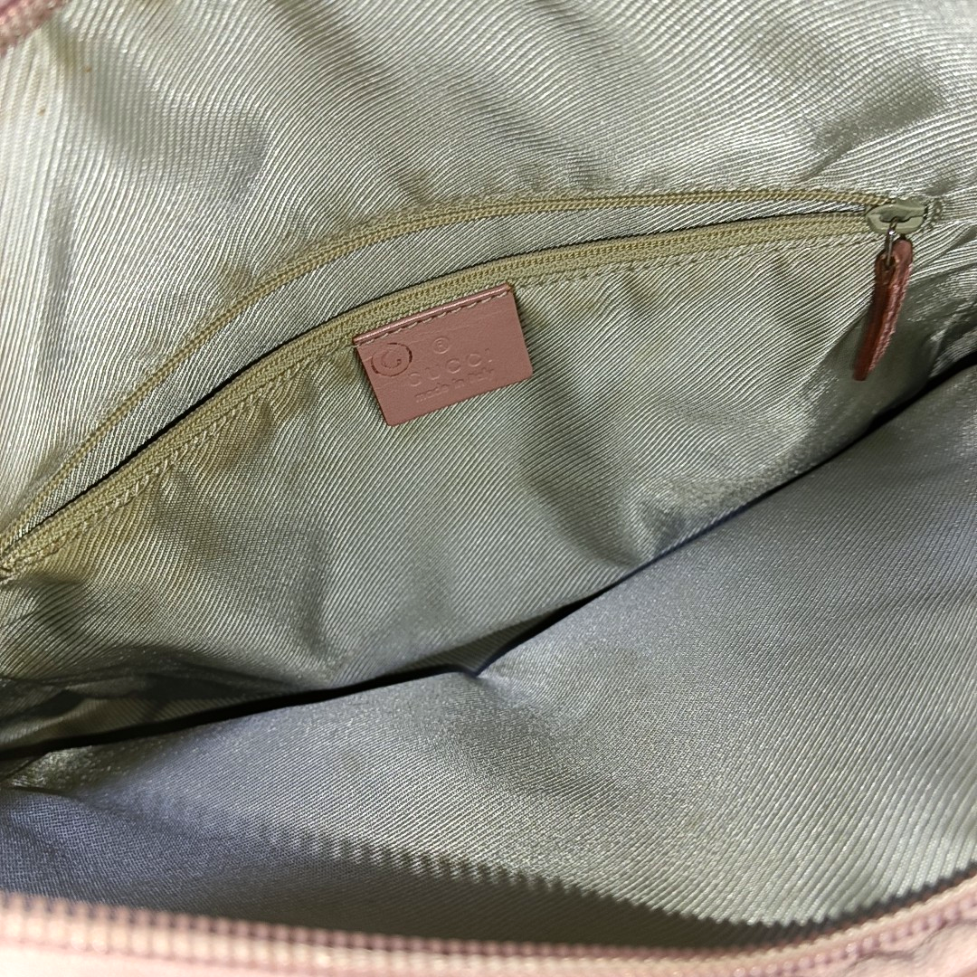 GUCCI Bucket bag Pink Canvas Shoulder Bag Tote Bag Silver Hardware-(SKU)-935552041