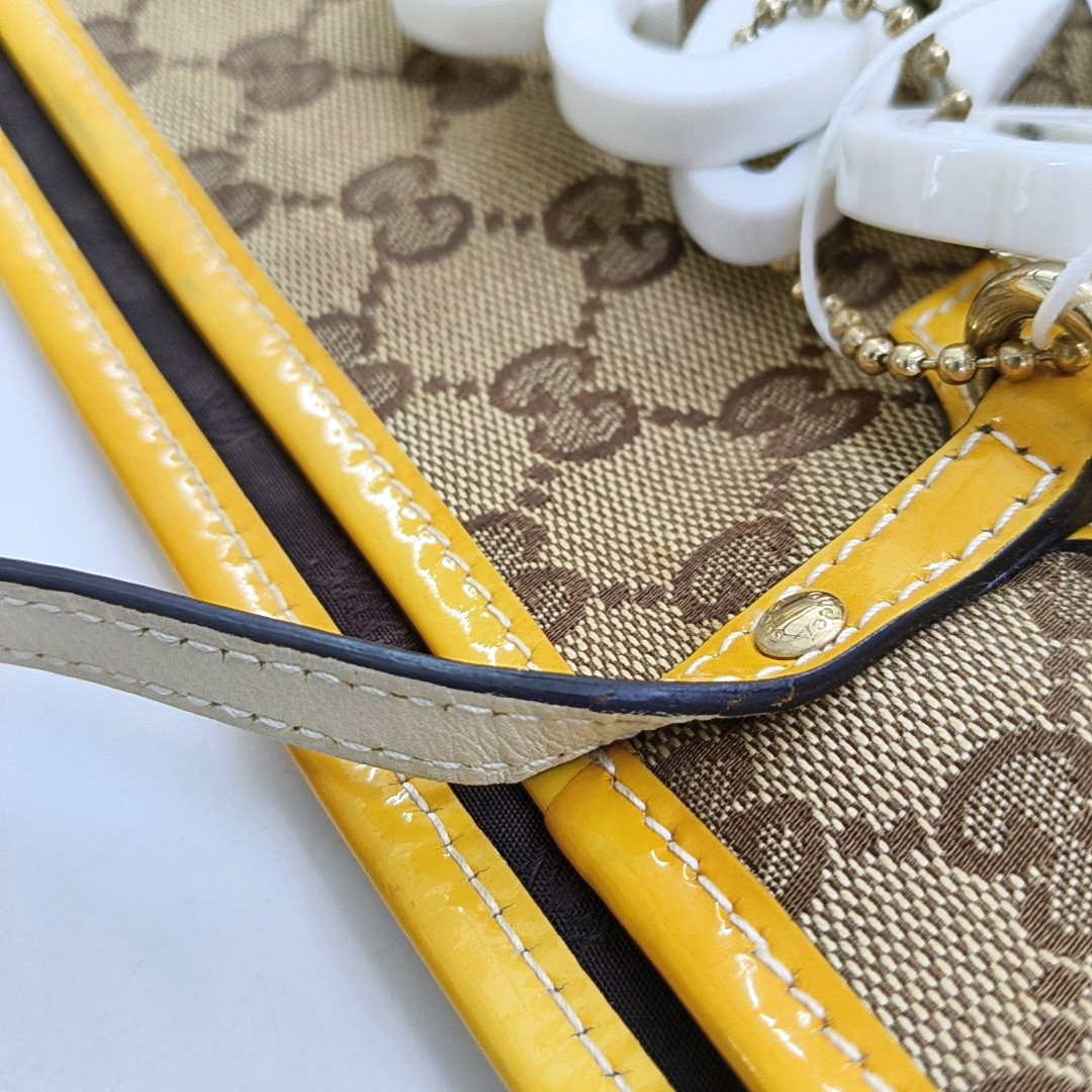 GUCCI Jolicoeur Medium size Khaki Canvas Monogrammed Striped Webbing Single Shoulder Bag Tote Bag Golden hardware-(SKU)-955054471