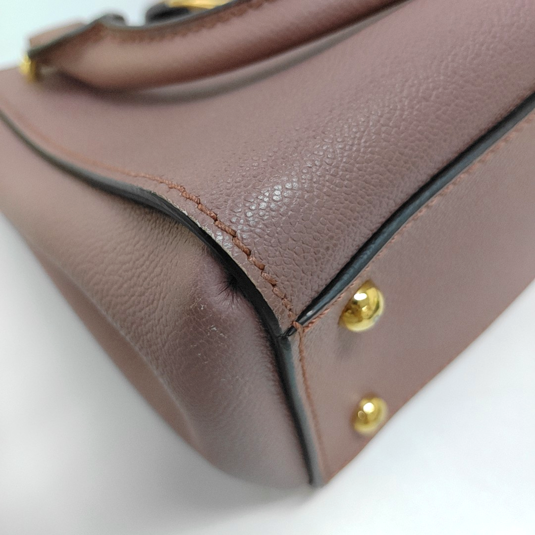 BURBERRY Buckle Pink Cowhide Sling Bag Tote Bag Golden hardware shoulder straps-(SKU)-955529544