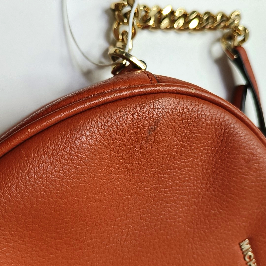 MICHAEL KORS Jet Set Orange Red Leather Single Shoulder Bag Crossbody Bag Golden hardware-(SKU)-951616686