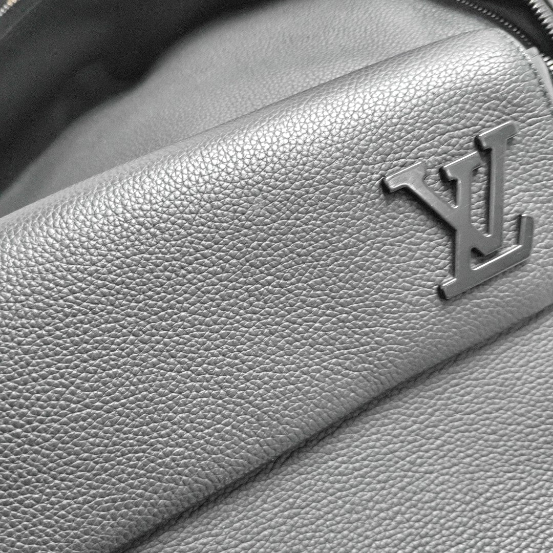 LOUIS VUITTON AEROGRAM Black Calfskin Backpack Black Hardware-(SKU)-970857178