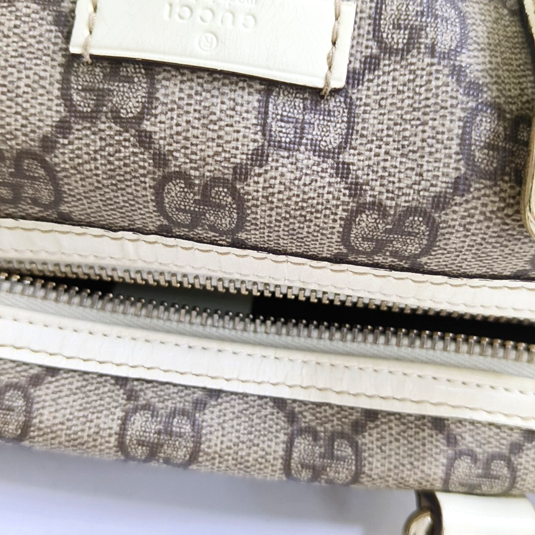 GUCCI Beige Coated Canvas Monogrammed Tote Bag Golden hardware-(SKU)-958959380