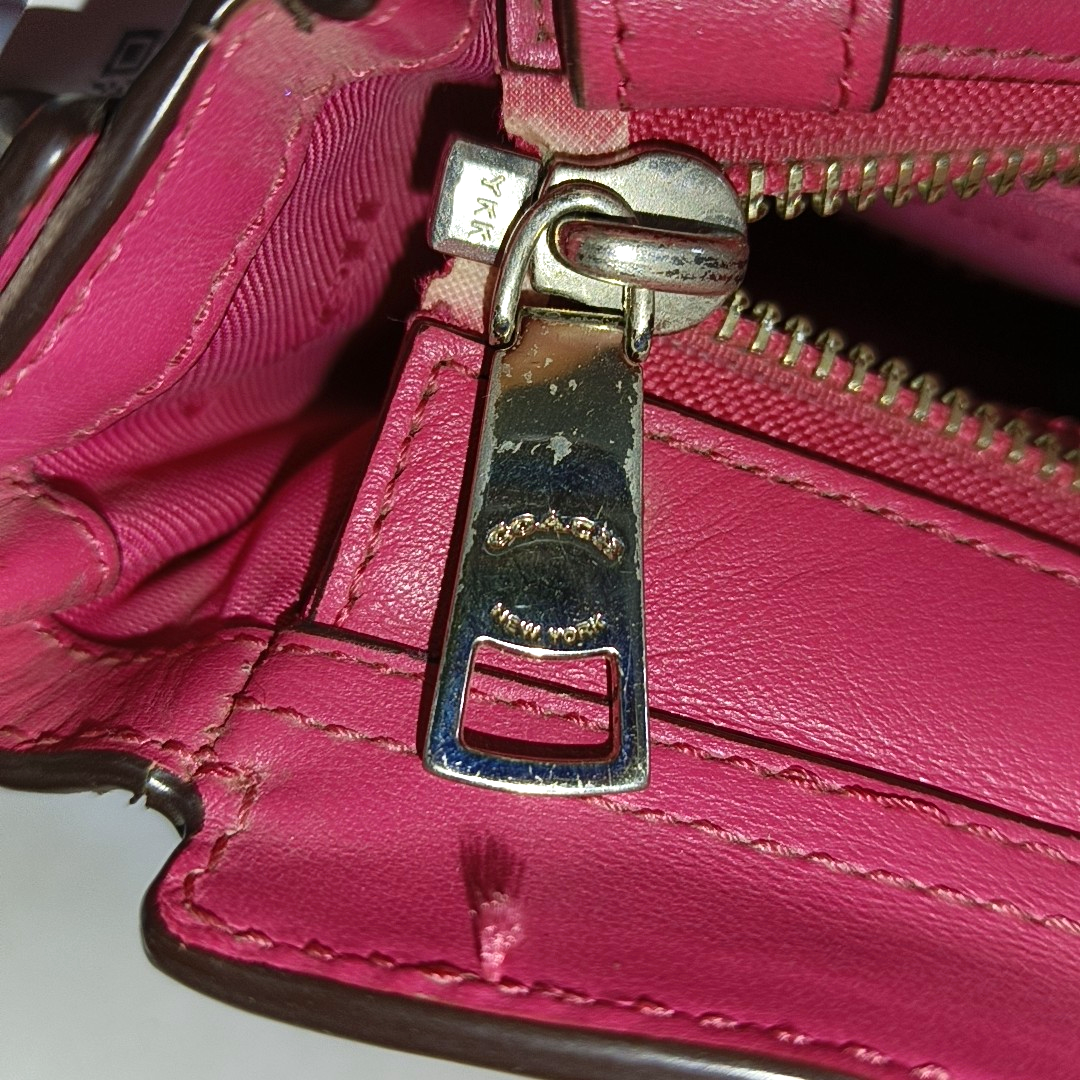 COACH SWAGGER Pink Cowhide Crossbody Bag Ruthenium color hardware Removable shoulder strap-(SKU)-928838798