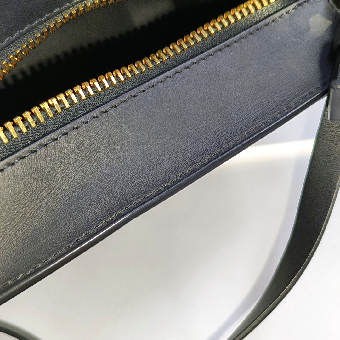 SOPHIE HULME Tote bag Black Leather Embossed Single Shoulder Bag Golden hardware Removable shoulder strap-(SKU)-939128260