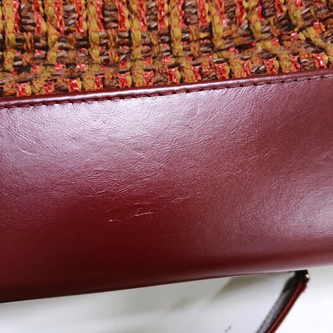 CHANEL GABRIELLE Medium Size Red Tweed Bag Shoulder Bag Crossbody Bag Golden Silver Ruthenium Hardware 25 Opening Removable Strap-(SKU)-959578060