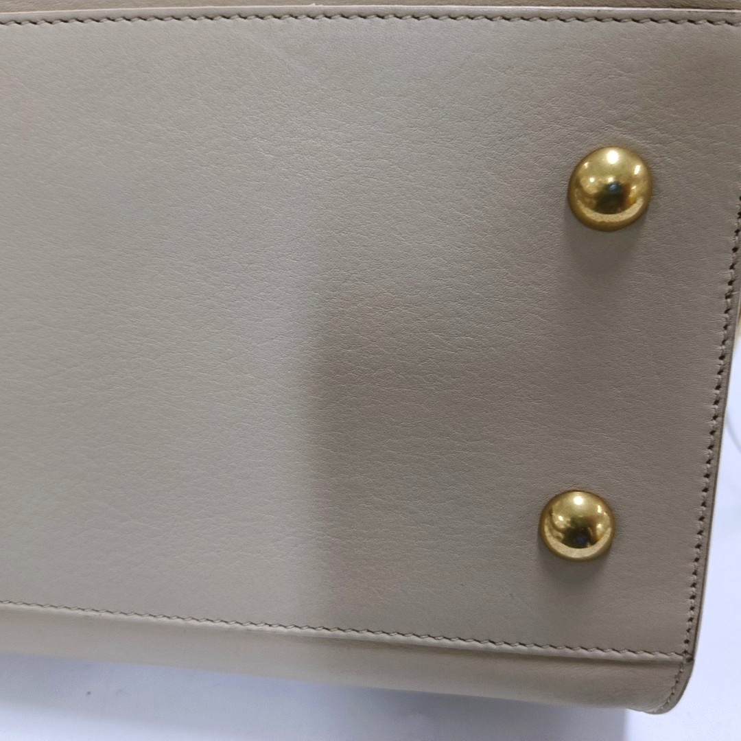 YSL CHYC Y LIGNE Small size Beige Cowhide Crossbody Bag Single Shoulder Bag Handbag Golden hardware Removable shoulder strap-(SKU)-958923835